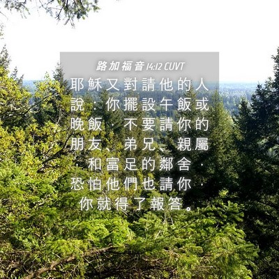 Picture 04 - 路 加 福 音 14:12 CUVT - 耶 穌 又 對 請 他 的 人 說 ： 你 擺 - Bible Verse Picture