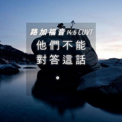 Picture 04 - 路 加 福 音 14:6 CUVT - 他 們 不 能 對 答 這 話 - Bible Verse Picture