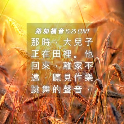 Picture 04 - 路 加 福 音 15:25 CUVT - 那 時 ， 大 兒 子 正 在 田 裡 。 他 - Bible Verse Picture