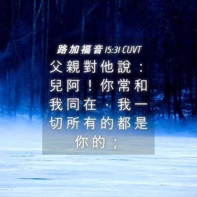 Picture 04 - 路 加 福 音 15:31 CUVT - 父 親 對 他 說 ： 兒 阿 ！ 你 常 和 - Bible Verse Picture