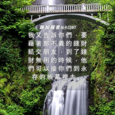 Picture 04 - 路 加 福 音 16:9 CUVT - 我 又 告 訴 你 們 ， 要 藉 著 那 不 - Bible Verse Picture