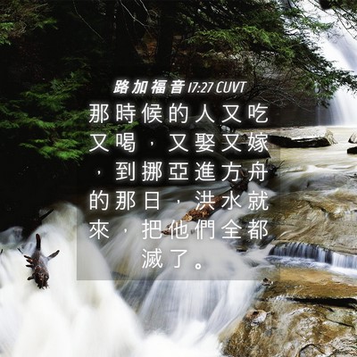 Picture 04 - 路 加 福 音 17:27 CUVT - 那 時 候 的 人 又 吃 又 喝 ， 又 娶 - Bible Verse Picture