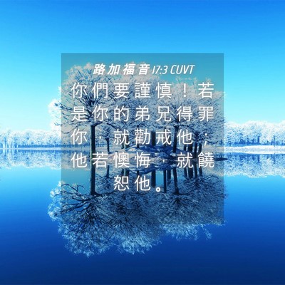 Picture 04 - 路 加 福 音 17:3 CUVT - 你 們 要 謹 慎 ！ 若 是 你 的 弟 兄 - Bible Verse Picture