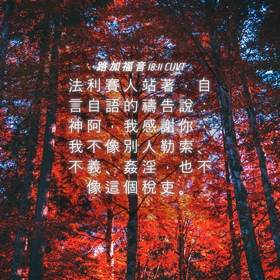 Picture 04 - 路 加 福 音 18:11 CUVT - 法 利 賽 人 站 著 ， 自 言 自 語 的 - Bible Verse Picture