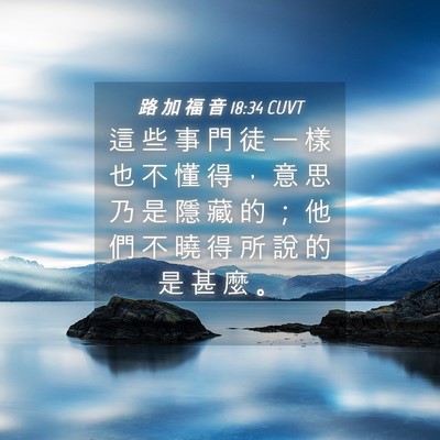 Picture 04 - 路 加 福 音 18:34 CUVT - 這 些 事 門 徒 一 樣 也 不 懂 得 ， - Bible Verse Picture
