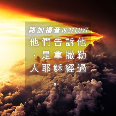 Picture 04 - 路 加 福 音 18:37 CUVT - 他 們 告 訴 他 ， 是 拿 撒 勒 人 耶 - Bible Verse Picture