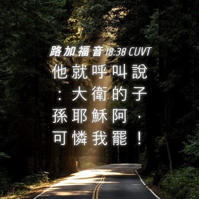 Picture 04 - 路 加 福 音 18:38 CUVT - 他 就 呼 叫 說 ： 大 衛 的 子 孫 耶 - Bible Verse Picture