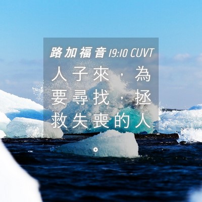 Picture 04 - 路 加 福 音 19:10 CUVT - 人 子 來 ， 為 要 尋 找 ， 拯 救 失 - Bible Verse Picture