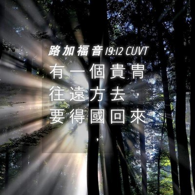 Picture 04 - 路 加 福 音 19:12 CUVT - 有 一 個 貴 冑 往 遠 方 去 ， 要 得 - Bible Verse Picture