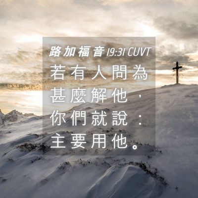 Picture 04 - 路 加 福 音 19:31 CUVT - 若 有 人 問 為 甚 麼 解 他 ， 你 們 - Bible Verse Picture