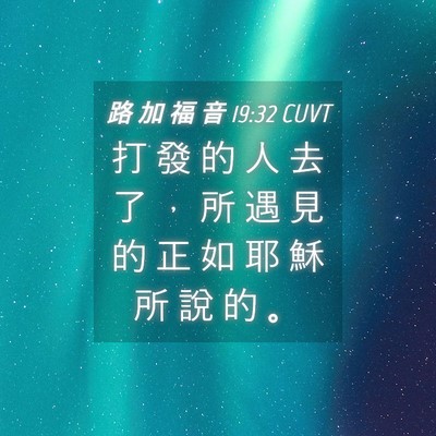 Picture 04 - 路 加 福 音 19:32 CUVT - 打 發 的 人 去 了 ， 所 遇 見 的 正 - Bible Verse Picture