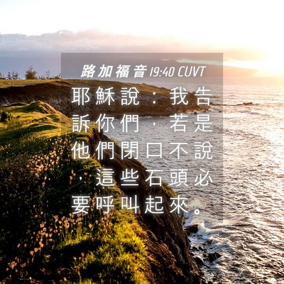 Picture 04 - 路 加 福 音 19:40 CUVT - 耶 穌 說 ： 我 告 訴 你 們 ， 若 是 - Bible Verse Picture