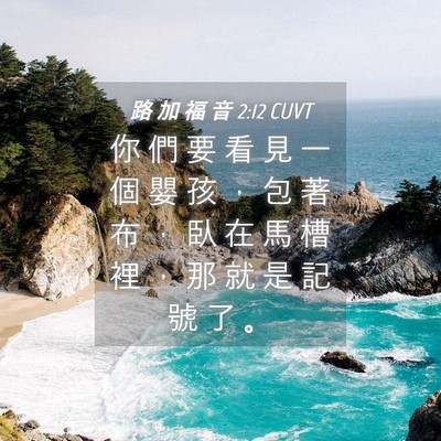 Picture 04 - 路 加 福 音 2:12 CUVT - 你 們 要 看 見 一 個 嬰 孩 ， 包 著 - Bible Verse Picture