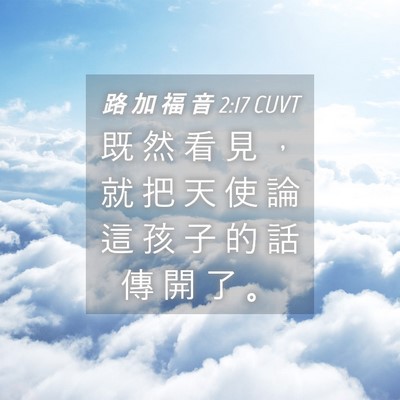 Picture 04 - 路 加 福 音 2:17 CUVT - 既 然 看 見 ， 就 把 天 使 論 這 孩 - Bible Verse Picture