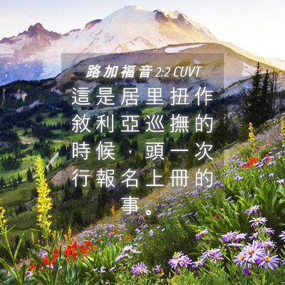 Picture 04 - 路 加 福 音 2:2 CUVT - 這 是 居 里 扭 作 敘 利 亞 巡 撫 的 - Bible Verse Picture