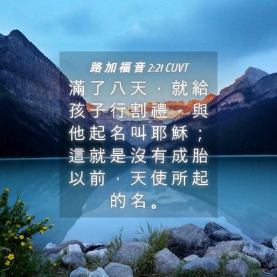 Picture 04 - 路 加 福 音 2:21 CUVT - 滿 了 八 天 ， 就 給 孩 子 行 割 禮 - Bible Verse Picture