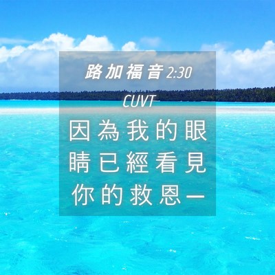 Picture 04 - 路 加 福 音 2:30 CUVT - 因 為 我 的 眼 睛 已 經 看 見 你 的 - Bible Verse Picture