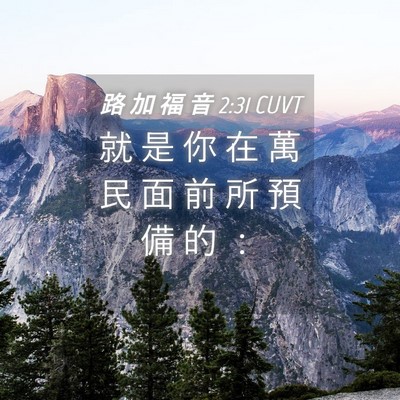 Picture 04 - 路 加 福 音 2:31 CUVT - 就 是 你 在 萬 民 面 前 所 預 備 的 - Bible Verse Picture