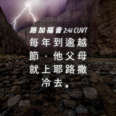 Picture 04 - 路 加 福 音 2:41 CUVT - 每 年 到 逾 越 節 ， 他 父 母 就 上 - Bible Verse Picture