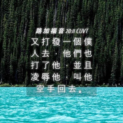 Picture 04 - 路 加 福 音 20:11 CUVT - 又 打 發 一 個 僕 人 去 ， 他 們 也 - Bible Verse Picture