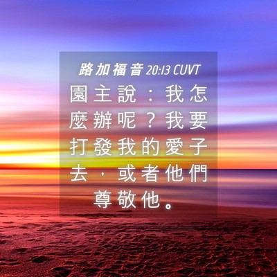 Picture 04 - 路 加 福 音 20:13 CUVT - 園 主 說 ： 我 怎 麼 辦 呢 ？ 我 要 - Bible Verse Picture