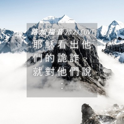 Picture 04 - 路 加 福 音 20:23 CUVT - 耶 穌 看 出 他 們 的 詭 詐 ， 就 對 - Bible Verse Picture