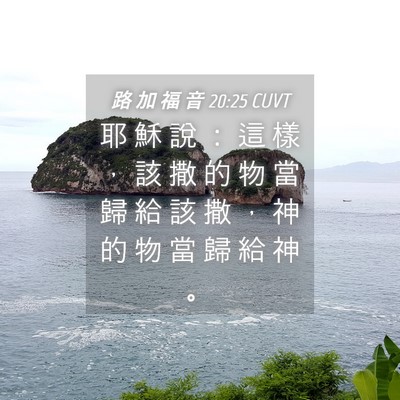 Picture 04 - 路 加 福 音 20:25 CUVT - 耶 穌 說 ： 這 樣 ， 該 撒 的 物 當 - Bible Verse Picture