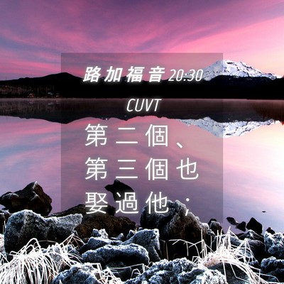 Picture 04 - 路 加 福 音 20:30 CUVT - 第 二 個 、 第 三 個 也 娶 過 他 - Bible Verse Picture