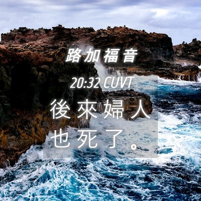 Picture 04 - 路 加 福 音 20:32 CUVT - 後 來 婦 人 也 死 了 - Bible Verse Picture
