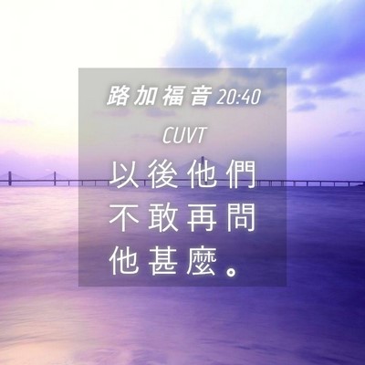 Picture 04 - 路 加 福 音 20:40 CUVT - 以 後 他 們 不 敢 再 問 他 甚 麼 - Bible Verse Picture