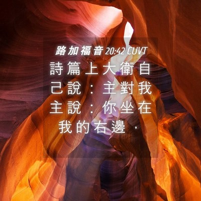 Picture 04 - 路 加 福 音 20:42 CUVT - 詩 篇 上 大 衛 自 己 說 ： 主 對 我 - Bible Verse Picture