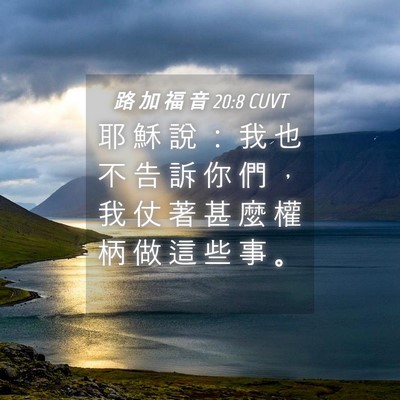 Picture 04 - 路 加 福 音 20:8 CUVT - 耶 穌 說 ： 我 也 不 告 訴 你 們 ， - Bible Verse Picture