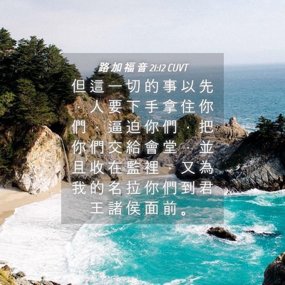 Picture 04 - 路 加 福 音 21:12 CUVT - 但 這 一 切 的 事 以 先 ， 人 要 下 - Bible Verse Picture