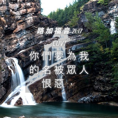 Picture 04 - 路 加 福 音 21:17 CUVT - 你 們 要 為 我 的 名 被 眾 人 恨 惡 - Bible Verse Picture