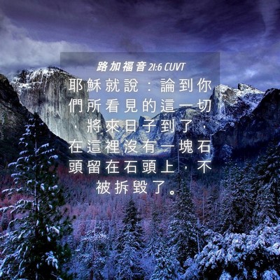 Picture 04 - 路 加 福 音 21:6 CUVT - 耶 穌 就 說 ： 論 到 你 們 所 看 見 - Bible Verse Picture