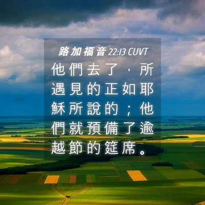 Picture 04 - 路 加 福 音 22:13 CUVT - 他 們 去 了 ， 所 遇 見 的 正 如 耶 - Bible Verse Picture