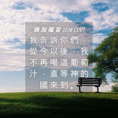 Picture 04 - 路 加 福 音 22:18 CUVT - 我 告 訴 你 們 ， 從 今 以 後 ， 我 - Bible Verse Picture