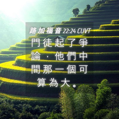 Picture 04 - 路 加 福 音 22:24 CUVT - 門 徒 起 了 爭 論 ， 他 們 中 間 那 - Bible Verse Picture