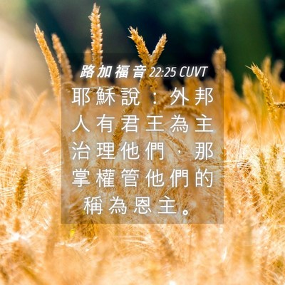 Picture 04 - 路 加 福 音 22:25 CUVT - 耶 穌 說 ： 外 邦 人 有 君 王 為 主 - Bible Verse Picture