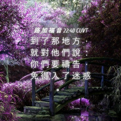 Picture 04 - 路 加 福 音 22:40 CUVT - 到 了 那 地 方 ， 就 對 他 們 說 ： - Bible Verse Picture