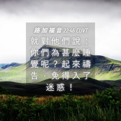 Picture 04 - 路 加 福 音 22:46 CUVT - 就 對 他 們 說 ： 你 們 為 甚 麼 睡 - Bible Verse Picture