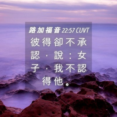 Picture 04 - 路 加 福 音 22:57 CUVT - 彼 得 卻 不 承 認 ， 說 ： 女 子 ， - Bible Verse Picture