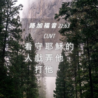 Picture 04 - 路 加 福 音 22:63 CUVT - 看 守 耶 穌 的 人 戲 弄 他 ， 打 他 - Bible Verse Picture