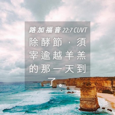 Picture 04 - 路 加 福 音 22:7 CUVT - 除 酵 節 ， 須 宰 逾 越 羊 羔 的 那 - Bible Verse Picture