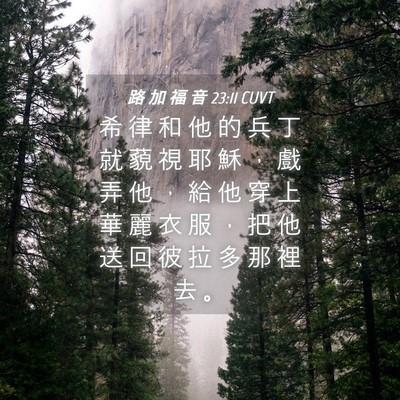 Picture 04 - 路 加 福 音 23:11 CUVT - 希 律 和 他 的 兵 丁 就 藐 視 耶 穌 - Bible Verse Picture