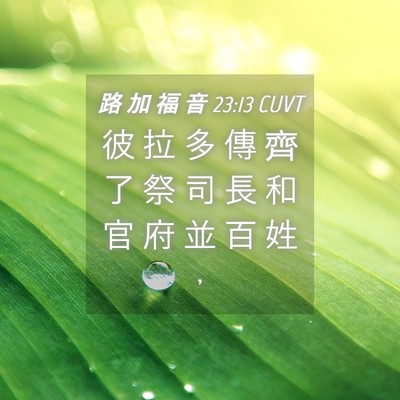 Picture 04 - 路 加 福 音 23:13 CUVT - 彼 拉 多 傳 齊 了 祭 司 長 和 官 府 - Bible Verse Picture