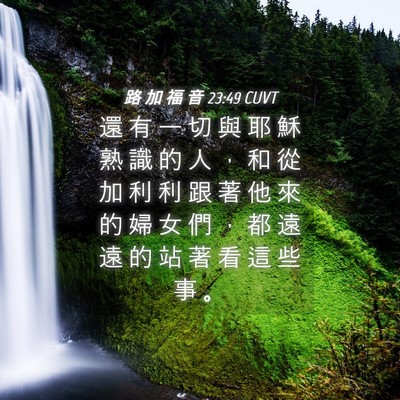 Picture 04 - 路 加 福 音 23:49 CUVT - 還 有 一 切 與 耶 穌 熟 識 的 人 ， - Bible Verse Picture