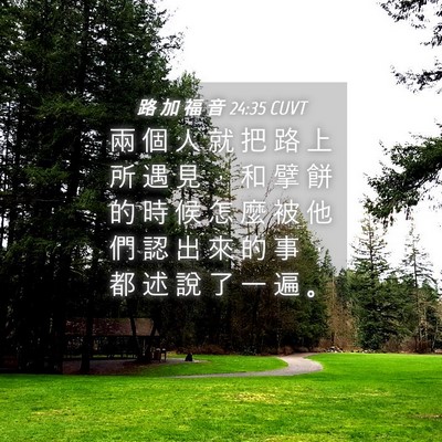 Picture 04 - 路 加 福 音 24:35 CUVT - 兩 個 人 就 把 路 上 所 遇 見 ， 和 - Bible Verse Picture