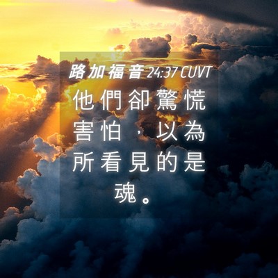 Picture 04 - 路 加 福 音 24:37 CUVT - 他 們 卻 驚 慌 害 怕 ， 以 為 所 看 - Bible Verse Picture