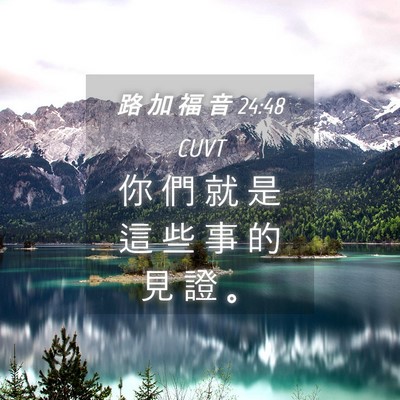 Picture 04 - 路 加 福 音 24:48 CUVT - 你 們 就 是 這 些 事 的 見 證 - Bible Verse Picture